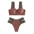 thumbnail image 2 of Aayomet Women's Bikini Swimsuits Women's Swimsuit Hard Steel Bracket Split Swimsuit Bikini,Coffee L, 2 of 3