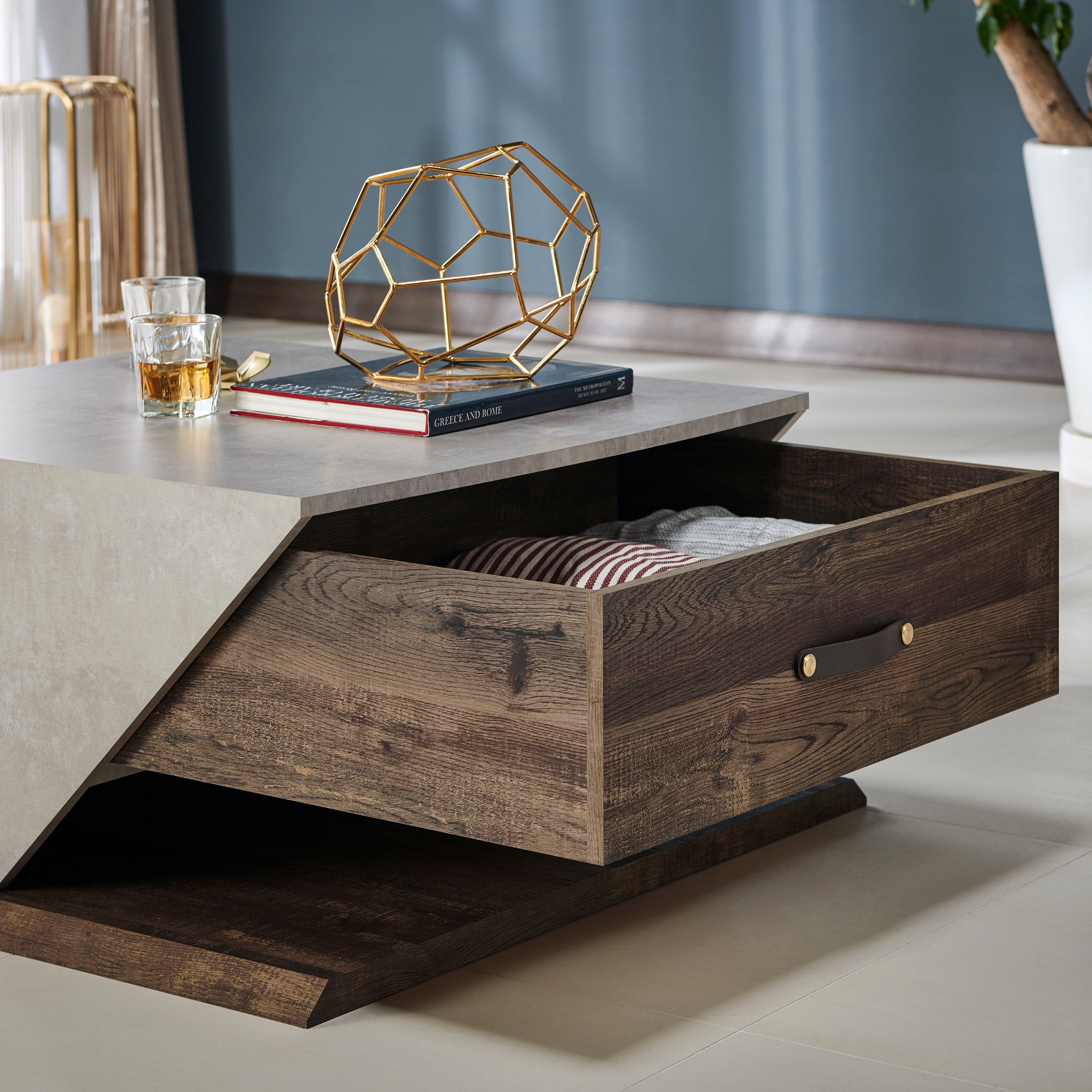 Furniture of America Drury Lift-Top Coffee Table, Reclaimed Oak