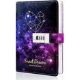 thumbnail image 1 of Starry Lock Leather Diary Combination Lock Journal Personal Constellation Secret Writing Journal Notebook Daily Planner Hardcover Agenda Gifts for kid, 1 of 4
