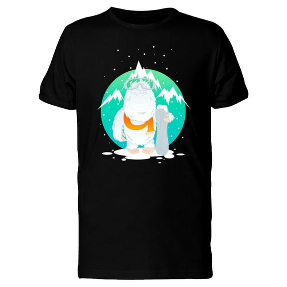 Yeti In The Mountains Snowboard Tee Men's -Image by Shutterstock