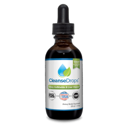 Cleanse Drops | America's #1 Kidney and Gallbladder Support System | Fast, All-Natural Liquid (Best Foods For Gallbladder Health)