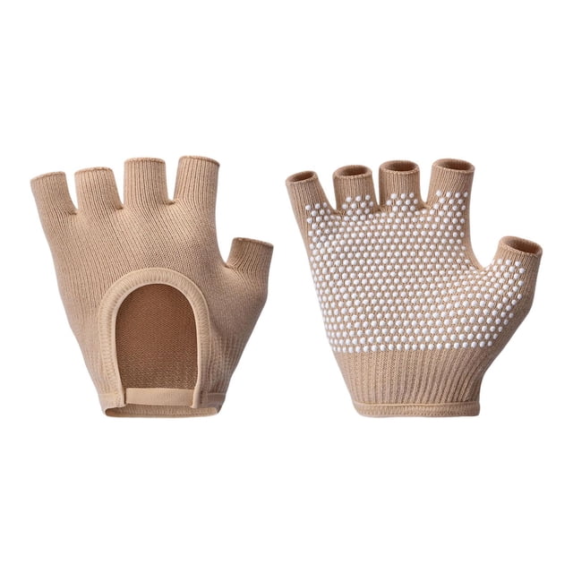 Guantes de yoga para mujer, guantes de pilates para deportes, fitness, levantamiento de pesas, gimnasio y ciclismo. Beige