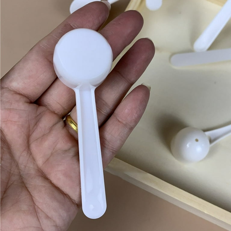 Fancy 50pcs 5G Plastic Measuring Spoon Gram Scoop Food Baking Medicine Powder White