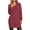 A Wine Red, variant on UVN Dresses for Women Long Sleeve Lapel Neck Dress Fall Casual Sweatshirt Dresses
