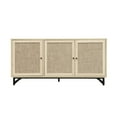 thumbnail image 5 of Sideboard Buffet Cabinet, Buffet Cabinet with Natural Rattan Decorated 3 Doors, Sideboard Cabinet with 176Lbs Load Capacity Metal Legs, Cupboard Console Table Rattan Cabinet for Living Room Hallway, 5 of 5