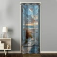 thumbnail image 5 of Beach Door Curtains for Doorways, Tropical Island Seaside Rustic Wooden Door Privacy Grommet Thermal Insulated Closet Curtain for Room Dividers, 1 Panel, 52 x 72 Inch, 5 of 6