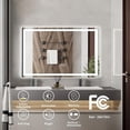 thumbnail image 2 of YUSAZENS Wall Mounted LED Vanity Bathroom Mirror, Aluminum Alloy Frame with 3 Color Light Modes, Dimmable Touch Control Modern Decor Mirror 20x28 Inch, 2 of 7