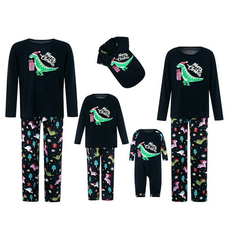 

Matching Family Christmas Pajamas Set Dinosaur Plaid Holiday Xmas PJs Loungewear Sleepwear for Adult Kids