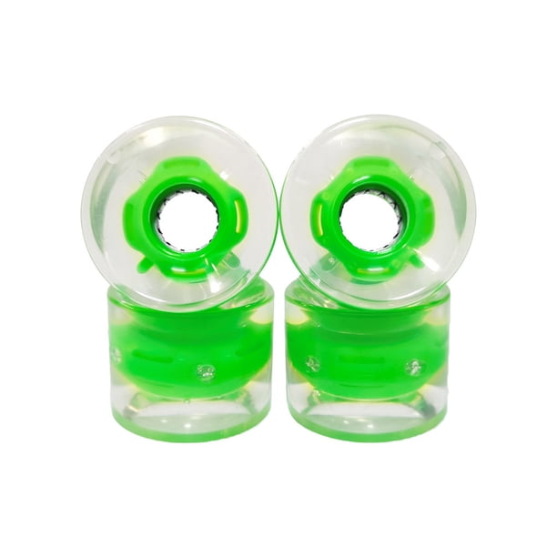 Wosthever Reemplazo de ruedas de patín, 4 piezas, componente Universal modificado, componentes rodantes, rueda de rodillo en línea, accesorio patinar Verde