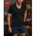 thumbnail image 2 of Hanes Perfect Flex Men's Tee, Black V-Neck Undershirt, 1-Pack L, 2 of 6