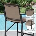 thumbnail image 2 of Vicllax Patio Bar Stools Chair of 6 Outdoor Textilene Bar Height Set All Weather Metal Frame (Brown), 2 of 6
