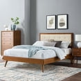 thumbnail image 6 of Willow King Wood Platform Bed With Splayed Legs Walnut Beige, 6 of 12