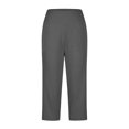 thumbnail image 3 of Pants for Women High Waist Wide Leg Yoga Capris with Pockets Stretchy Loose Fit Casual Workout, 3 of 11