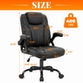 thumbnail image 2 of GASEE Leather Office Chair, Big and Tall Office Chair 400LBS Wide Seat Ergonomic Computer Desk Chair High Back Executive Leather Chair Adjustable Task Chair Lumbar Back with 1-Year Warranty, Black, 2 of 12
