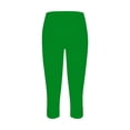 thumbnail image 3 of Women Cropped Leggings with Cutout Soft Stretch Pull On Capri Length Pants for Everyday Wear (Green,S), 3 of 3