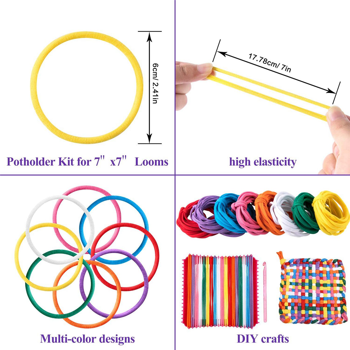 960 Pieces Potholder Weaving Weaving Craft with Multiple Colors for DIY Crafts Supplies