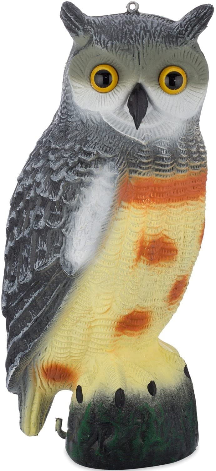 Great Horned Owl Decoy for Bird Deterrence Fake Owl to Scare Birds