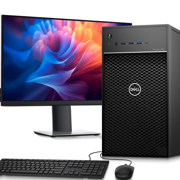 Restored Dell Precision 3630 Tower Desktop Computer PC Intel Core i7-8700 8th Gen 16GB DDR4 RAM 256GB SSD 24" LED Monitor Keyboard & Mouse Built in Wi-Fi Windows 11 Pro (Refurbished)
