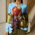thumbnail image 2 of QASIEATN Women's V Neck Long Sleeve Top Asymmetrical Shirt Blouse Summer Graphic Tee Tops, 2 of 5