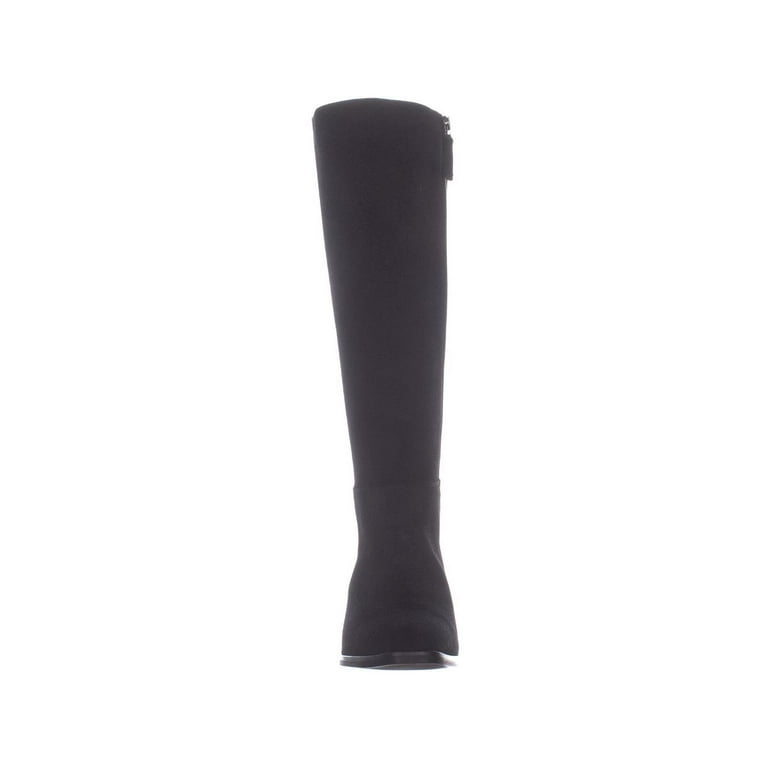 Womens Aquatalia Finola Heeled Knee High Boots Black Suede