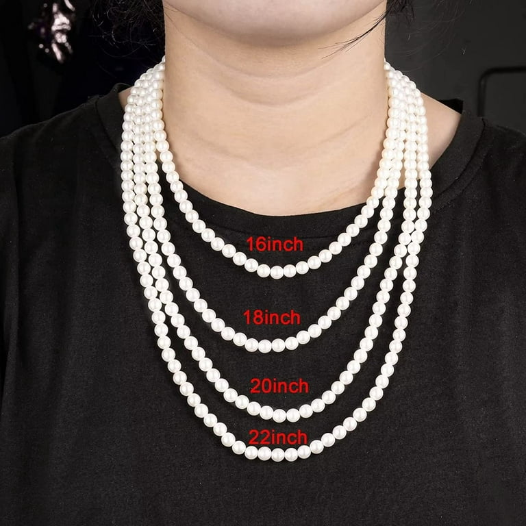 Men's Pearl Necklace, Women's White Pearl Necklace, Round Pearl Necklace, Pearl  Jewelry