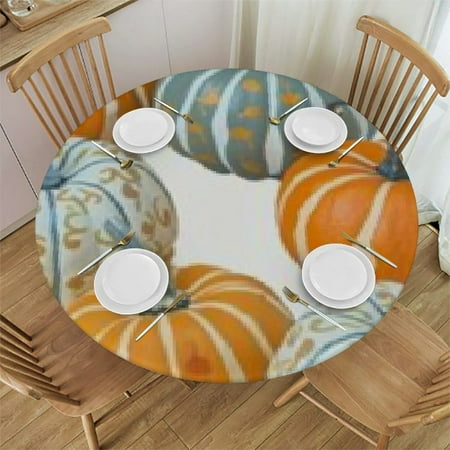 

BANET Thanksgiving Round Tablecloths Thanksgiving Autumn Pumpkin Decorative Table Cloth AutumnTable Cover for Circular Table Dining Decorative for Holiday Home Christmas Party Picnic 46 -50