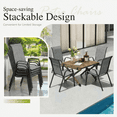 thumbnail image 3 of Pirecart Set of 4 Patio Dining Chairs, Textilene Outdoor Stacking Chairs for Poolside, Backyard, Garden, 3 of 10