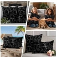 thumbnail image 5 of Abstract Style Outdoor Waterproof Pillow Covers, Black Face Line Modern Character Art Decorative Square Throw Pillowcase Sofa Cushion Sham for Patio/Couch/Chair, 18"x18" 2 Pack, 5 of 8