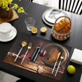 thumbnail image 6 of 4 Pieces Place Mat Linen Non Slip Table Placemats Red Wine Bottle Grape Dinner Mats for Dining Table Kitchen, 6 of 7