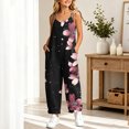 thumbnail image 6 of Girls Printed Cami Jumpsuits Sleeveless Spaghetti Straps Jumpsuit Fashion Casual Loose Trousers with Pockets Black 15-16 Years, 6 of 7