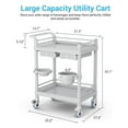 thumbnail image 3 of Joreek Mobile Utility Cart with Wheels, 2-Shelf Heavy-Duty Rolling Cart, 330lbs Max Load Capacity, Includes Dirt Buckets and 2 Drawers for Beauty Salons, Homes, and Medical Use, 3 of 7