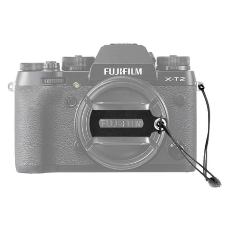 Foto&Tech Premium 2 Pack 62mm Leather Sticker Logo Cut Out Camera Lens Cap Holder Keeper leash with 3M Adhesive for Fujifilm Camera Lens FLCP-62