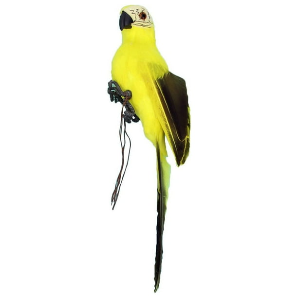 Loro muñeco de plumas, Verde , Decoración de jardín, Pájaro, Loro de acero dorado, Pájaro, Pájaro de plumas, Clip de espuma para pájaros, Decoración para pájaros