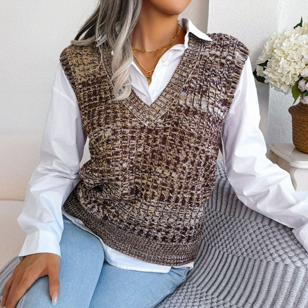Knitted vest tops top