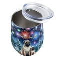 thumbnail image 3 of Happy New Year Pug Family Cheer Winter Midnight Firework 12oz Stainless Steel Wine Tumbler Insulated Cup with Lid Dog Lover Gifts - 02025, 3 of 5