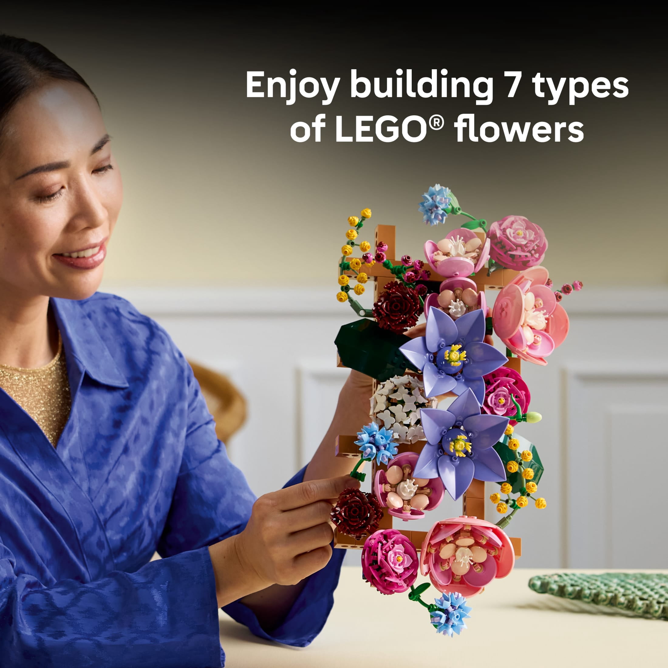 LEGO Botanicals Flower Wall - Building Set for Adults, Ages 18+ - Artificial Plants & Flowers for Home Office or Bedroom Decor - Gift for Housewarming - 11503