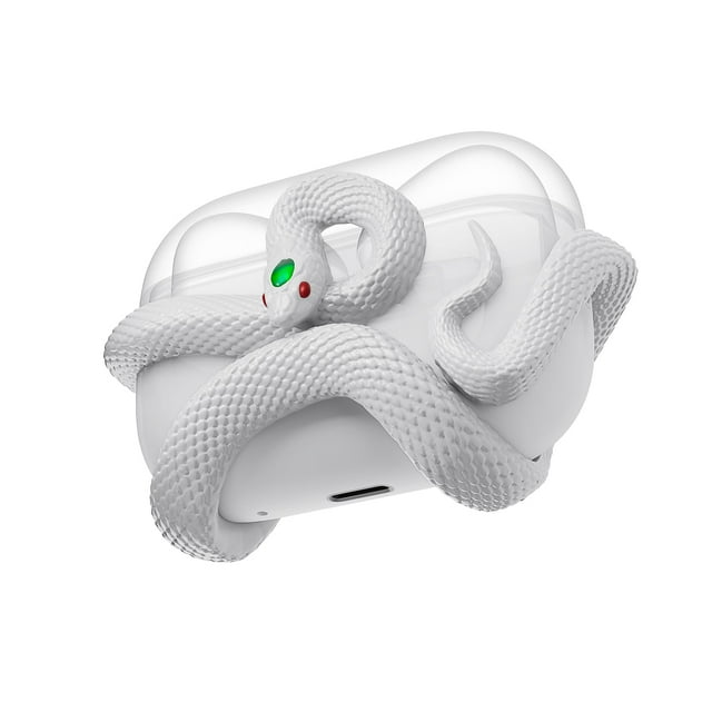 Funda para AirPods Pro Halomyyth en forma de serpiente color blanco hueso