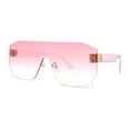 thumbnail image 2 of Oversize Flat Top Panel Mono Block Shield Lens Sunglasses All Pink, 2 of 4