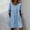 Light Blue, variant on Odbmxy Tunic Womens Dresses Mini Cotton Linen 3/4 Sleeve Fall Shift Plain Holiday Peasant Dress for Women with Pockets