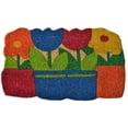 thumbnail image 3 of HomeRoots 555516 18 x 30 in. Blue & Red Coir Floral Outdoor Door Mat, 3 of 3