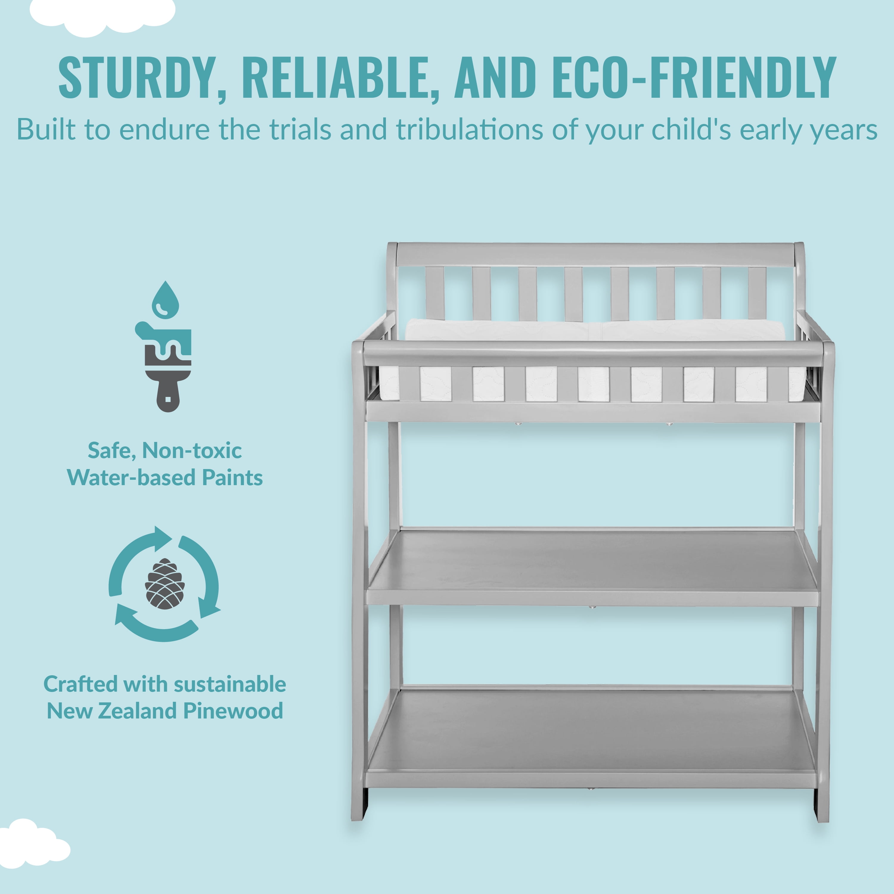 Dream On Me 2 in 1 Ashton Changing Table Gray Walmart