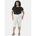 thumbnail image 2 of JMS Just My Size by Hanes Women's Plus Size Pull on Bling Tab Capri Pants, Sizes 0X-4X, 2 of 5