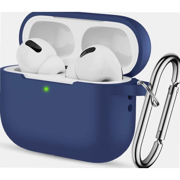 for AirPods Pro 2 Case 2022, 360°Fully Wrapped Protective Silicone Skin Cover for Apple AirPods Pro 2nd Generation, Support Wireless Charging, With Carabiner, Blue