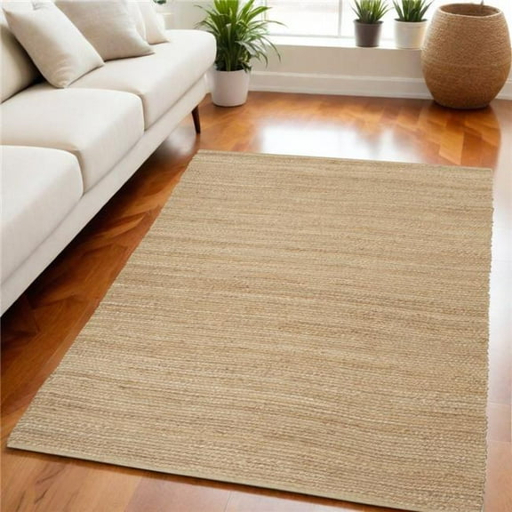 HomeRoots 545444 5 x 7 ft. Flatweave Handmade Rectangle Area Rug, Natural