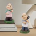 thumbnail image 3 of TISHITA 2 Pieces Elderly Couple Figurines Art Craft Ornament Decorative Miniature Figurine for Cabinet Bedroom Desk Office Home Decor C, 3 of 7