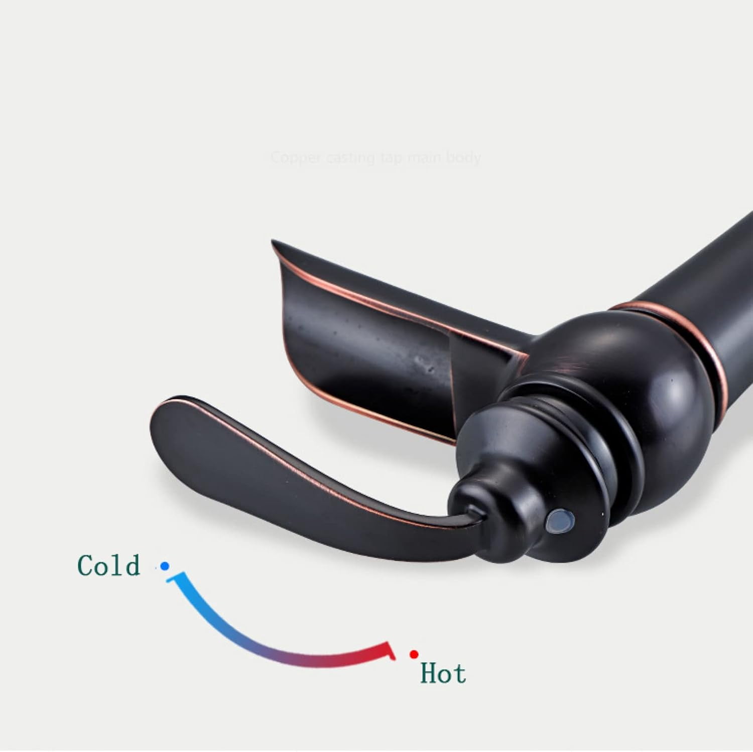 Waterfall Faucet for Bathroom Sink Black, Solid Brass, Hot and Cold Sink Mixer Tap Faucet, Waterfall Single Handle Bathroom Sink Faucet, high