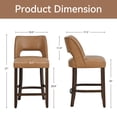 thumbnail image 6 of Vknow Furniture Modern Curved Back 2-Piece Counter Height Bar Stools, Upholstered Kitchen Bar Stools with Footrest for Kitchen Island and Dining Room,Brown, 6 of 8