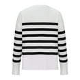 thumbnail image 5 of Guzom Womens Striped Sweaters for Women Plus Size Cowl Neck Fall Winter Casual Long Sleeve Lightweight Pullover Sweaters White, 5 of 6