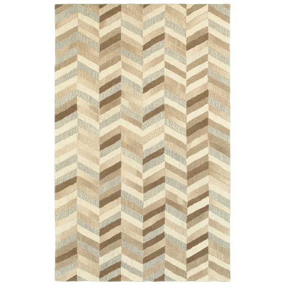 Sphinx Infused Area Rug 67005 Beige Chevrons Rows 10' x 13' Rectangle