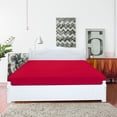 thumbnail image 6 of PiccoCasa Cotton Fitted Sheet with 15" Large Pocket Bottom Sheet, Twin Red, 6 of 6